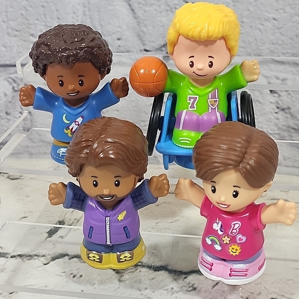 Fisher-Price Little People Figures Lot Barbie Wheelchair Basketball Kids Friends
